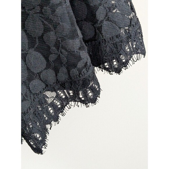 Free People Black Lace Overlay Mini Dress Witchy Halloween Goth Whimsygoth Sheer - Picture 5 of 8